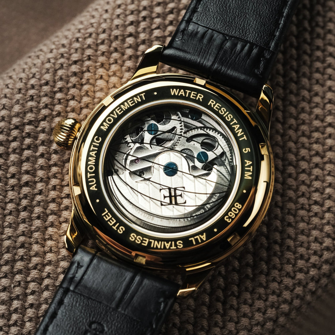 Longitude Shadow Automatic Black / Genuine Leather | Black Dial