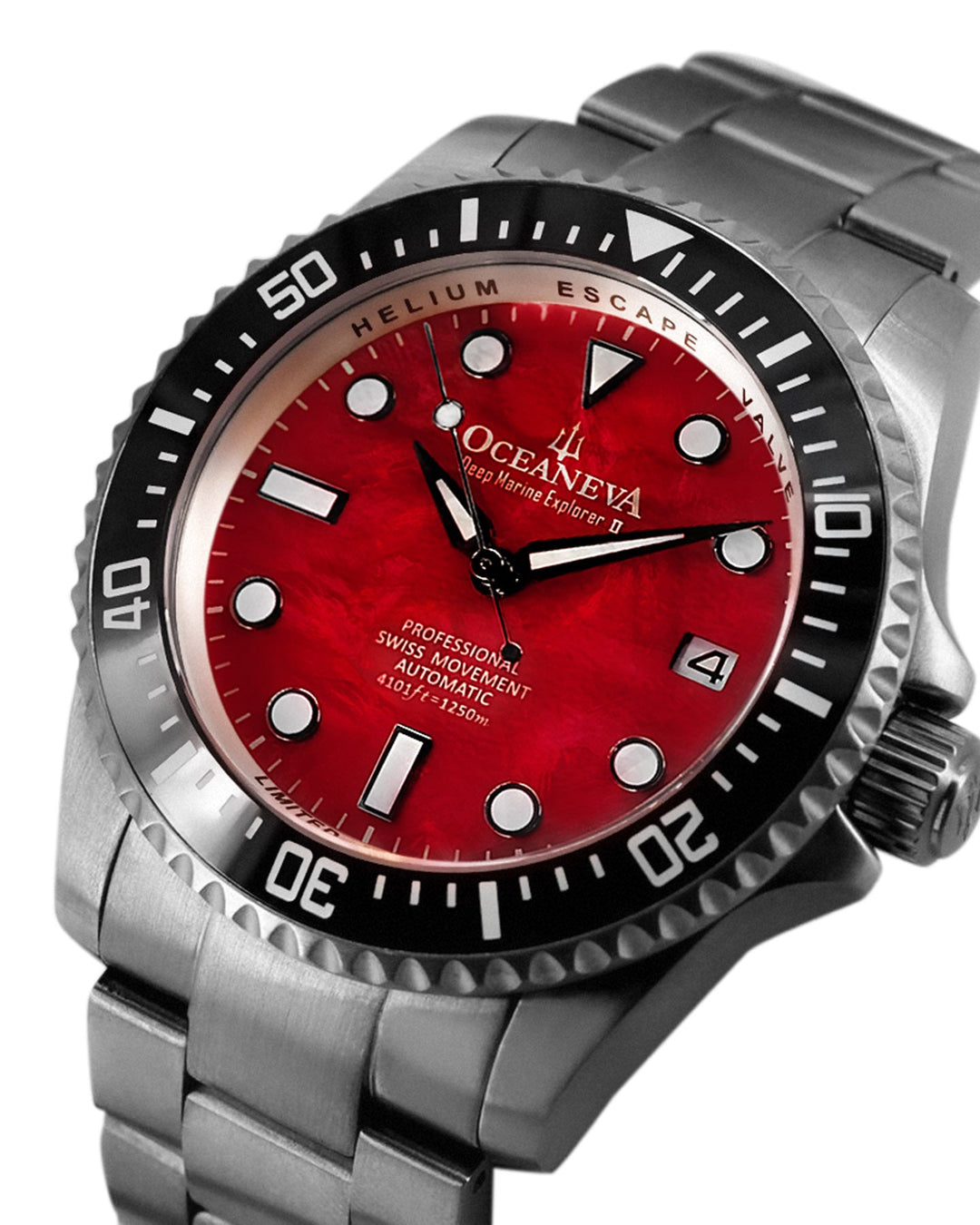 TITANIUM Deep Marine Explorer II Black Bezel | Red Dial