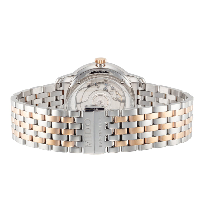 Baroncelli 40mm / White / Silver and Rose Gold | White Dial