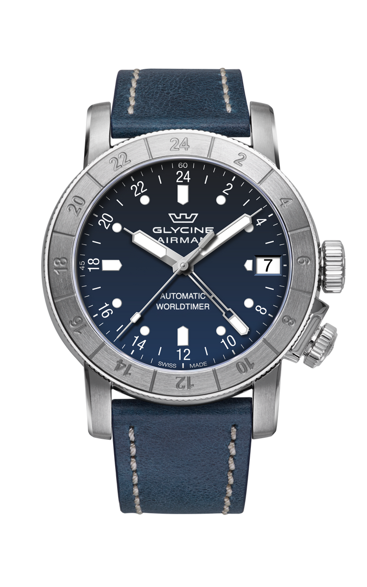 Airman 46 GMT 42 mm / Blue / Blue Blue Dial