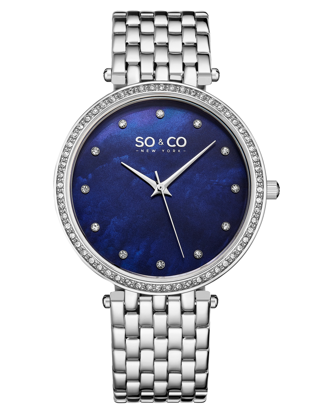 Madison 5334 Blue Mother-of-pearl/ Silver Bracelet | Blue Mother of Pearl Dial