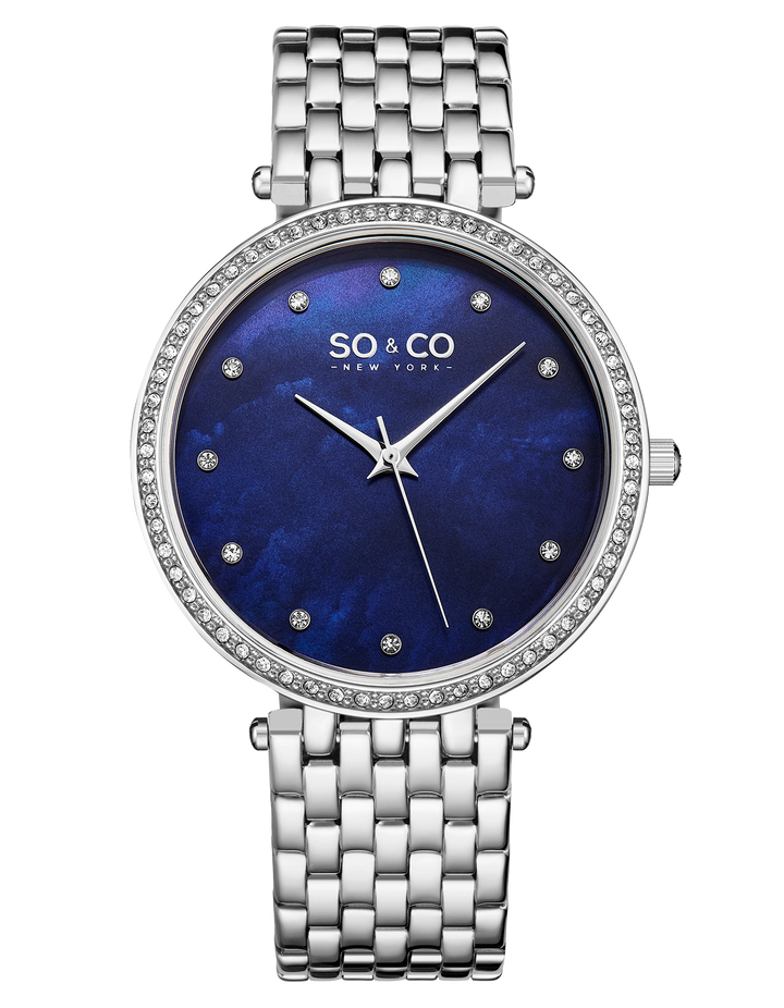 Madison 5334 Blue Mother-of-pearl/ Silver Bracelet | Blue Mother of Pearl Dial