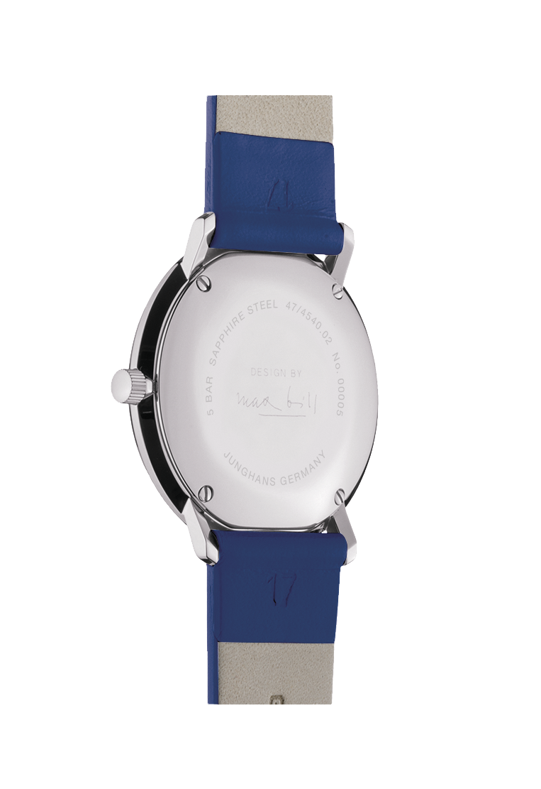 Max Bill Damen White Dial / Blue Leather Strap White Dial