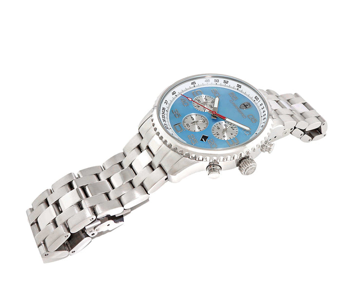 Aureum-MB Silvertone/ Blue | Light Blue Dial