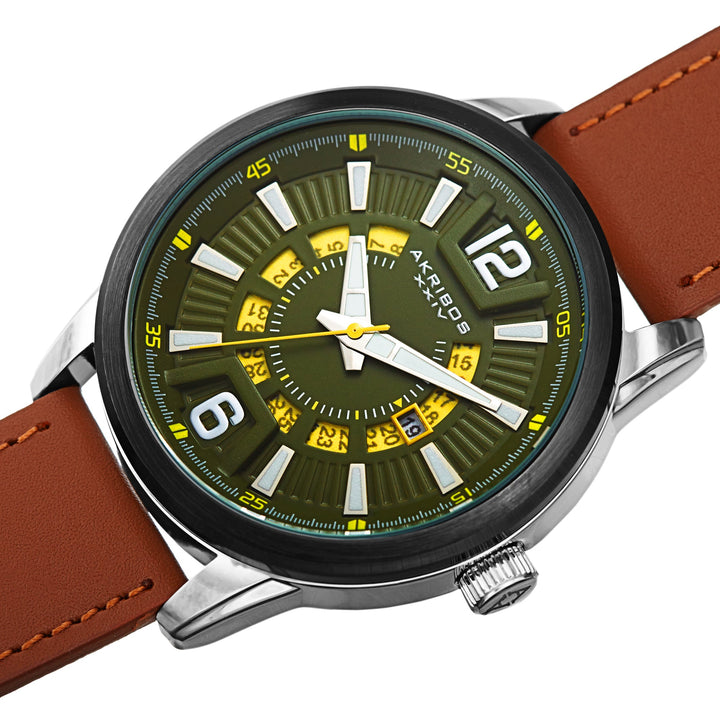 Aviator Silver/Leather | Green Dial