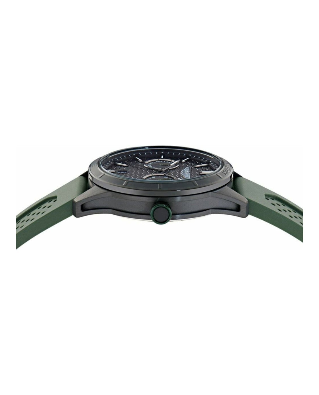 HDL Black IP/Green Silicone Strap Black Dial