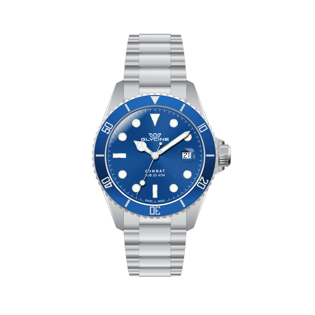 Combat 40mm / Blue / Silver | Blue Dial
