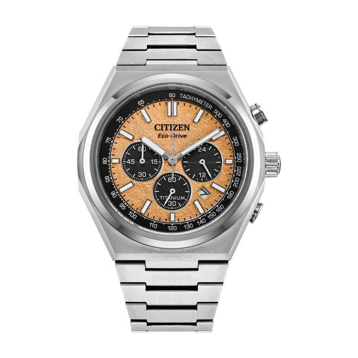 Zenshin Chrono Salmon / Titanium | Salmon Dial