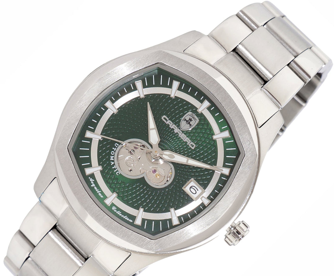 AEQUILUX SILVER TONE/WHITE | Green Dial
