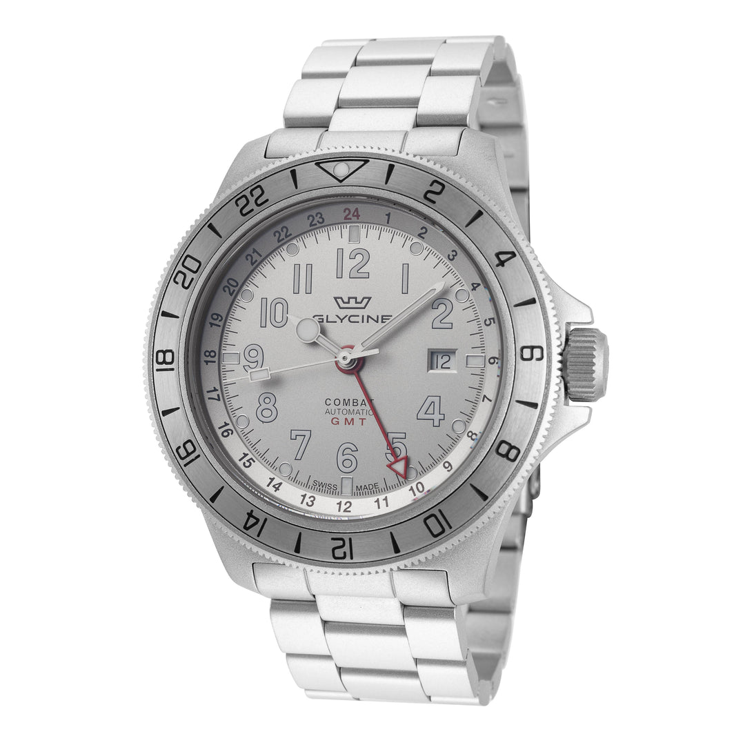 Combat Sub 46 GMT 46 mm / Silver / Silver Silver Dial