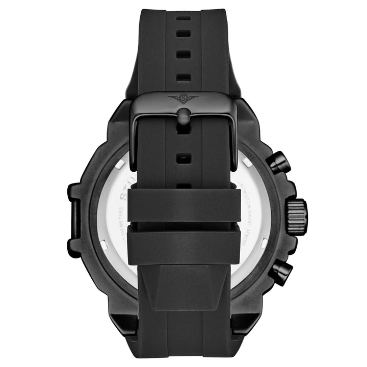 Spectra 50mm Japanese Quartz Chronograph Black/Silicon | Black Dial