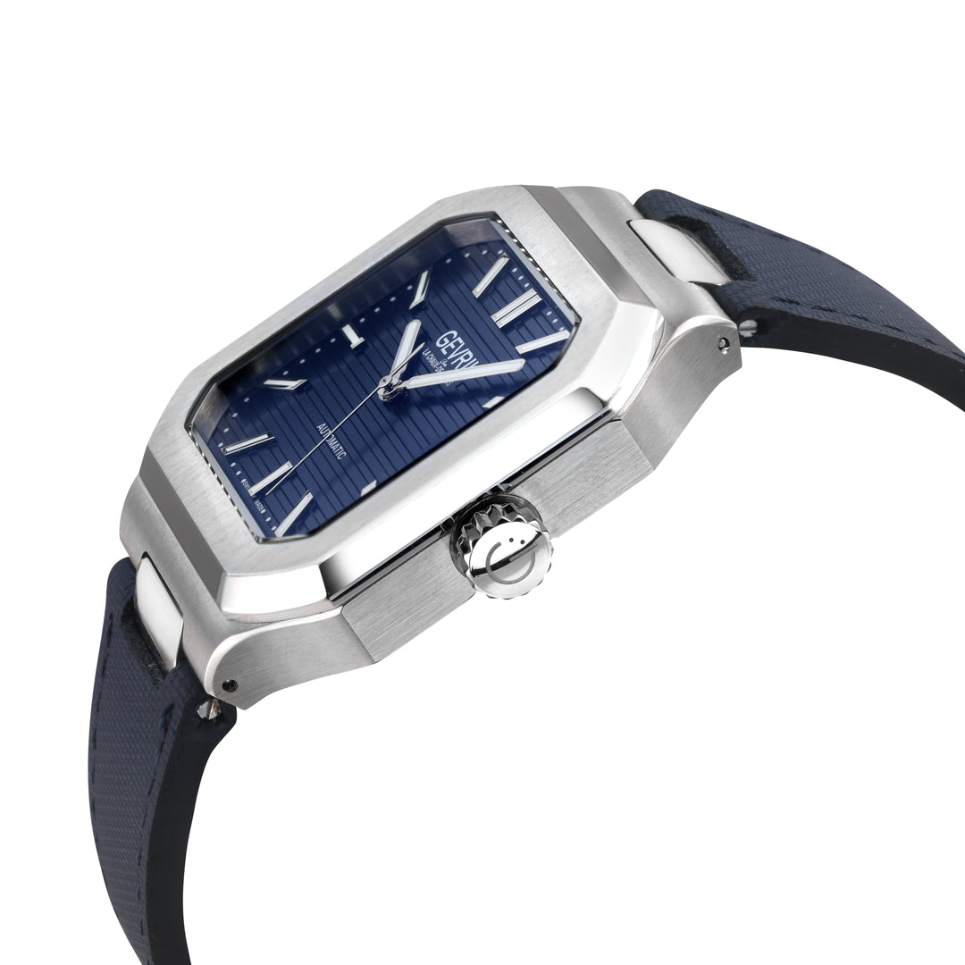 Grand Concourse Swiss Automatic, 316L Stainless Steel Case, Blue Dial, Handmade 