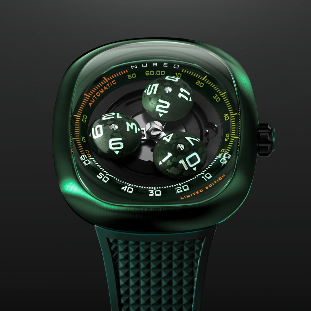 Tri-star Orbit Automatic Limited Edition Black / Rubber Strap Black Dial