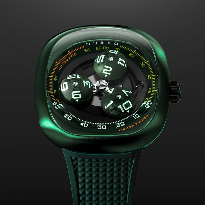 Tri-star Orbit Automatic Limited Edition Black / Rubber Strap Black Dial