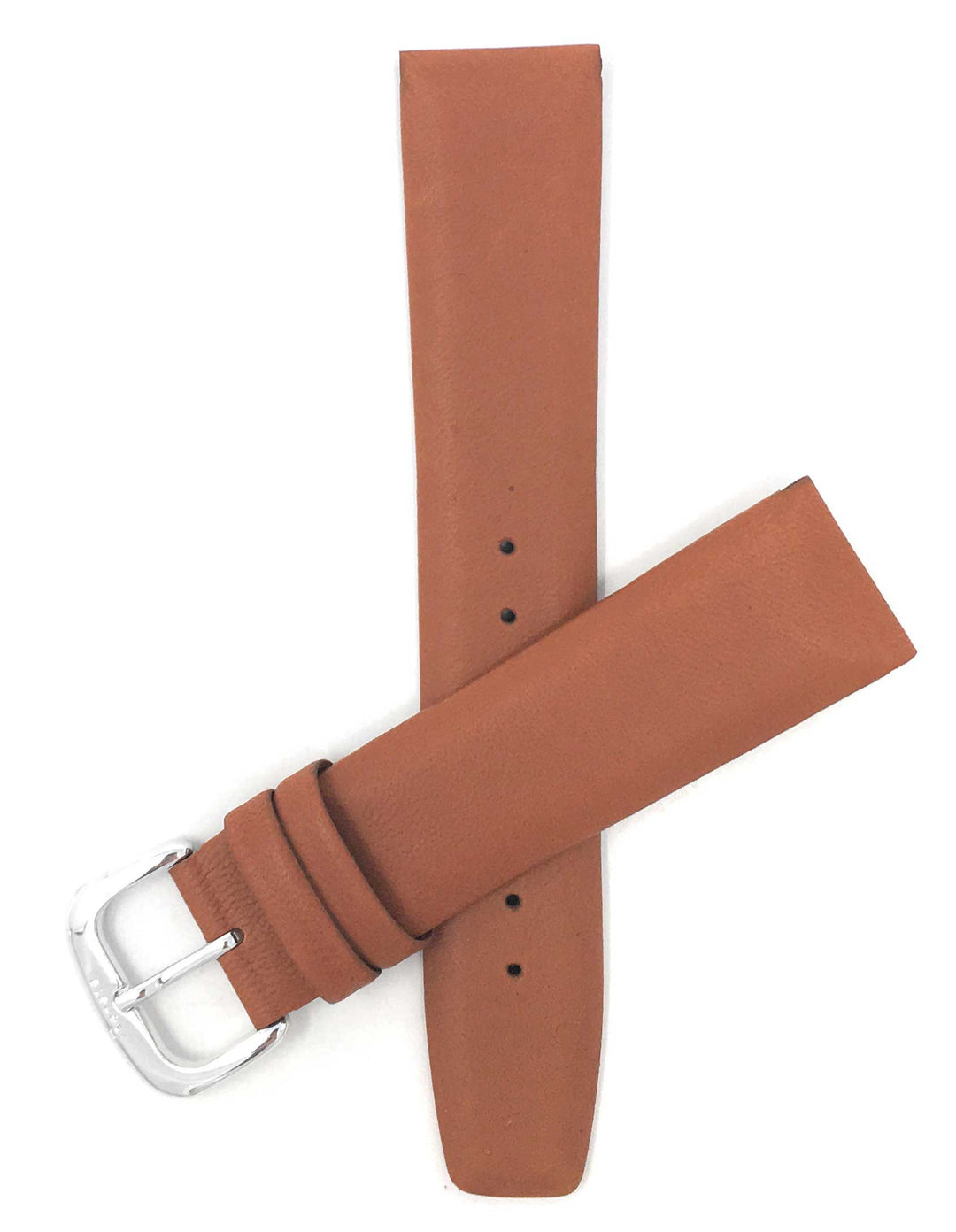 415 | 20mm Tan Leather Watch Band - Classic - Padded 20mm / Tan / Silver Buckle 