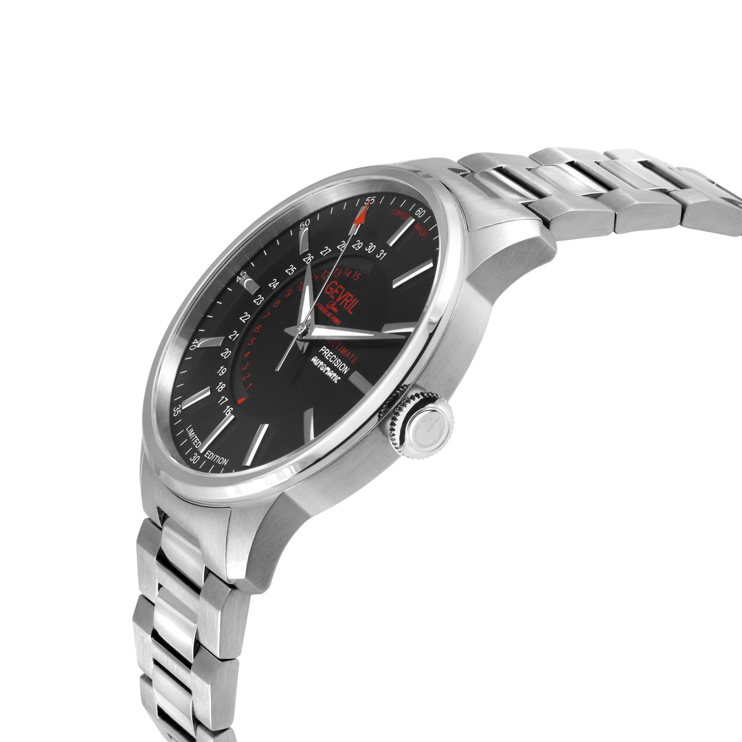 Guggenheim Sellita SW 220 Custom date wheel, SS case, Black dial, SS Bracelet | 