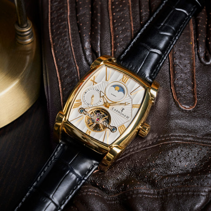 Heritage Kensington Multifunction Automatic White / Black Leather | White Dial
