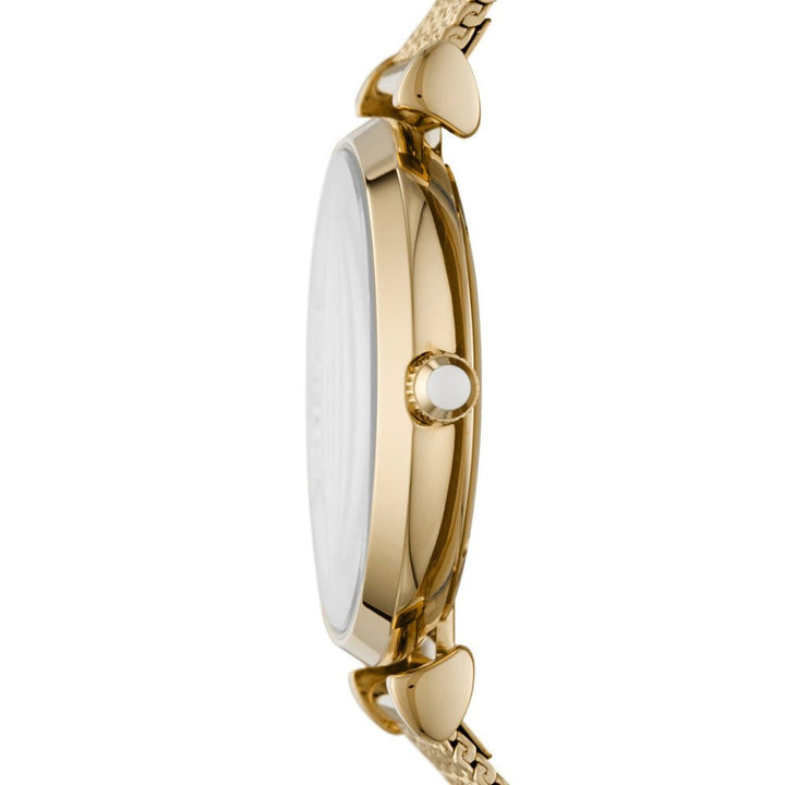 Gianna T-bar Mother-Of-Pearl Dial / Gold-Tone Stainless Steel Mesh Bracelet Moth