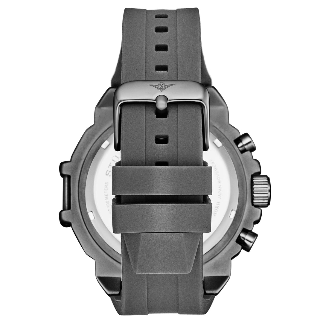 Spectra 50mm Japanese Quartz Chronograph Grey/Rubber | Gray Dial