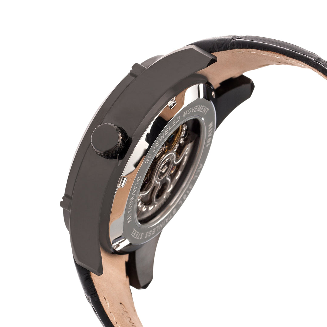 Daniels Genuine Leather Black | Black Dial