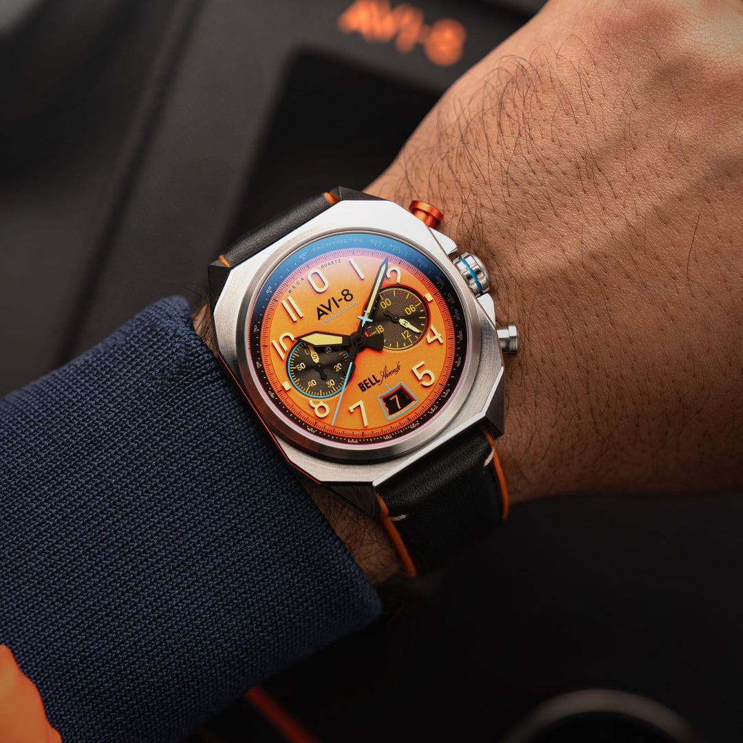 BELL X-1 MACHBUSTER CHRONOGRAPH Orange / Leather | Orange Dial