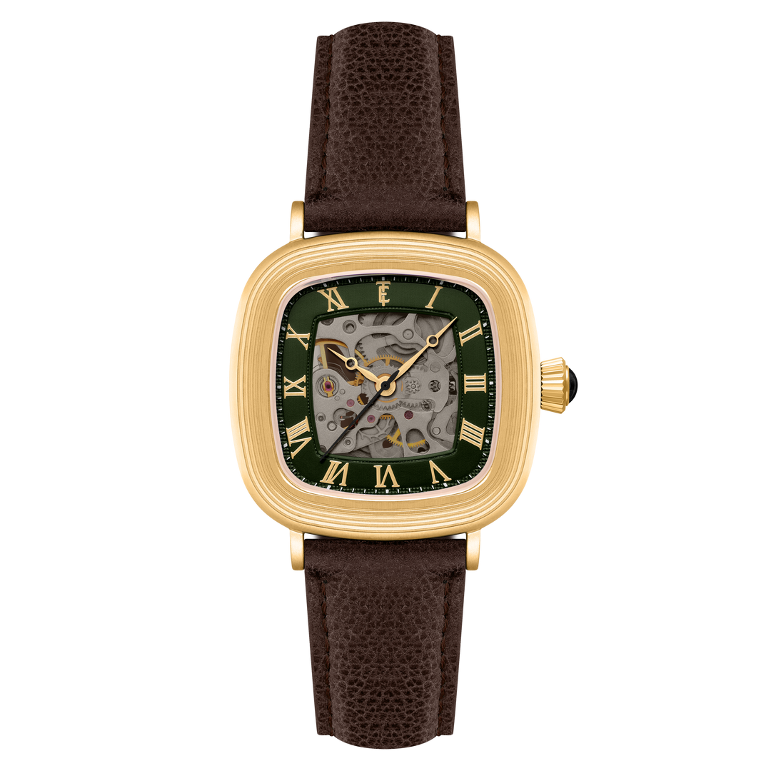 Heritage Chester Skeleton Automatic Green / Genuine Leather | Green Dial