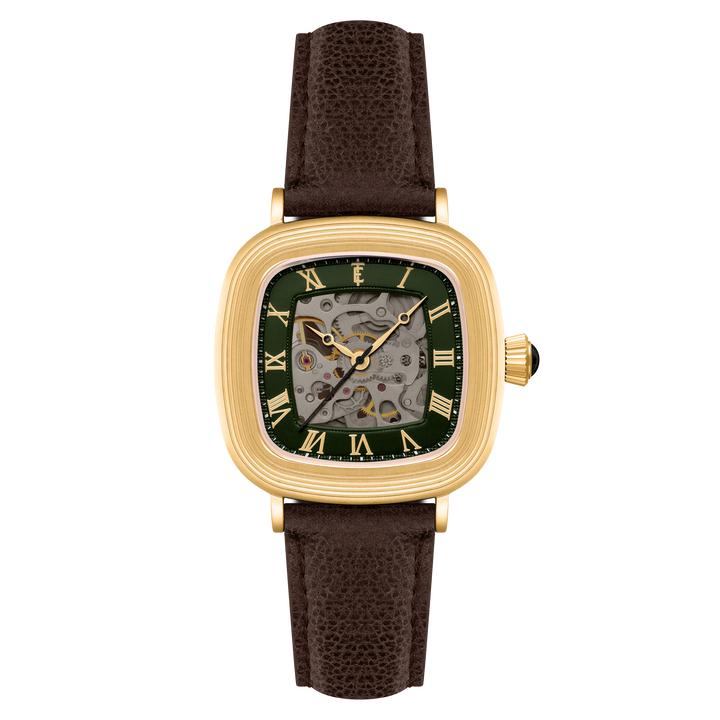 Heritage Chester Skeleton Automatic Green / Genuine Leather | Green Dial