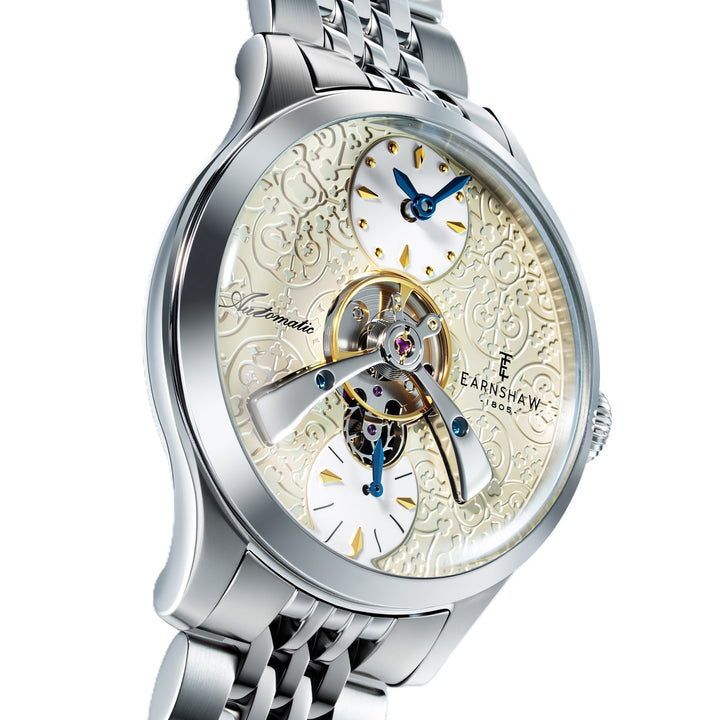 Dalton Dove Heritage  / Silver Stainless Steel Bracelet Cream White Dial