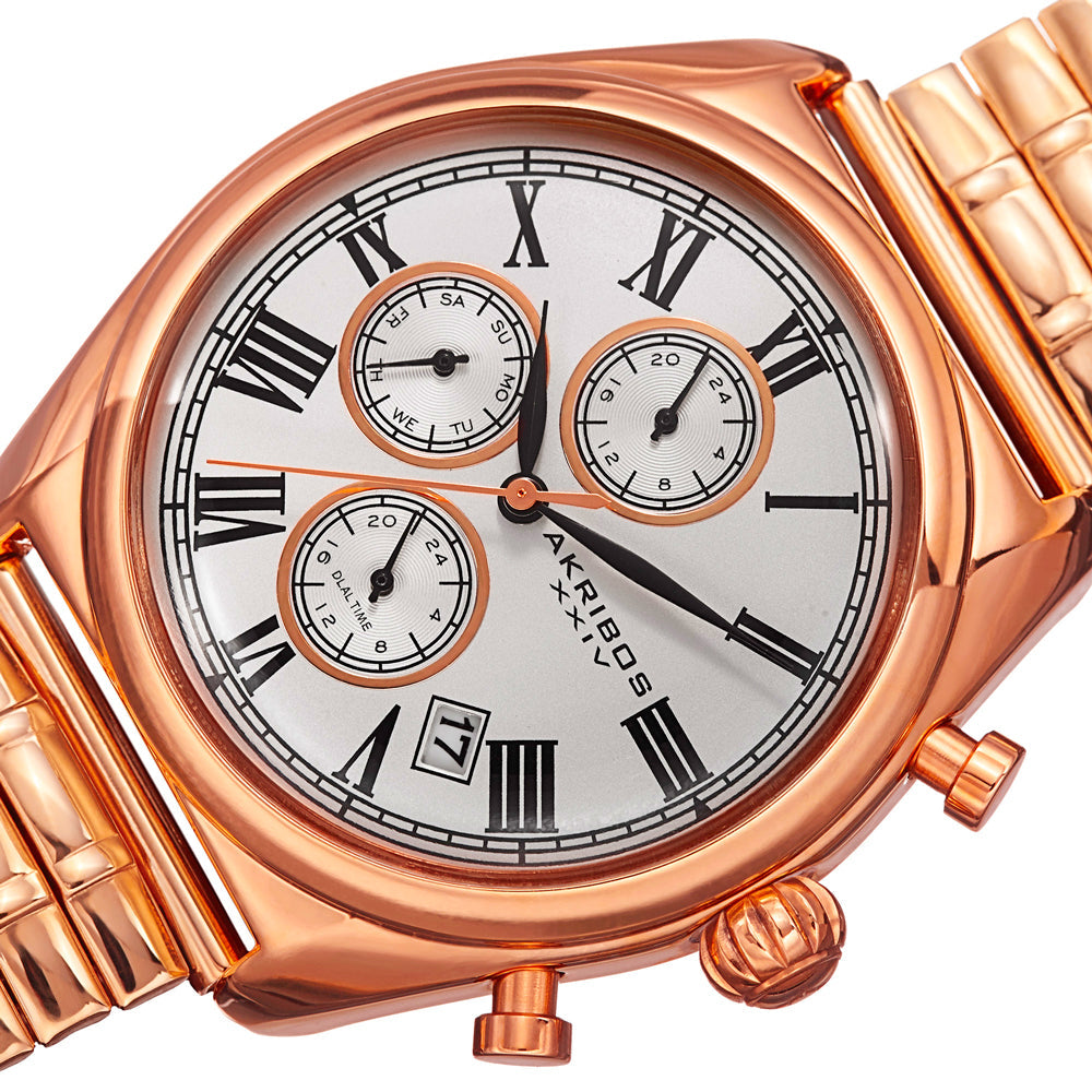 AK827RG-Casual Rose Gold/Stainless Steel | Silver Dial