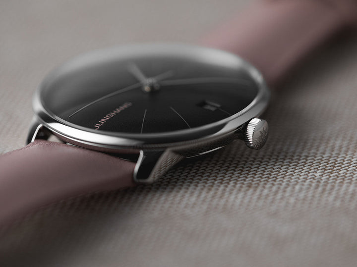 Meister Fein Kleine Automatic Dark Gray Dial / Pink Leather Strap Dark Gray Dial