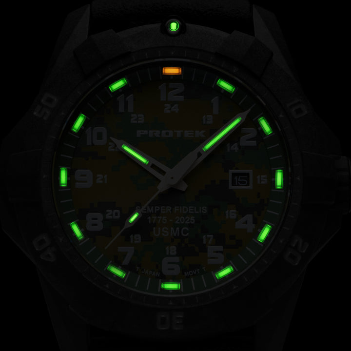 USMC 1010 DIVE SERIES - 250th Anniversary Carbon/Black/Charcoal | Black Dial