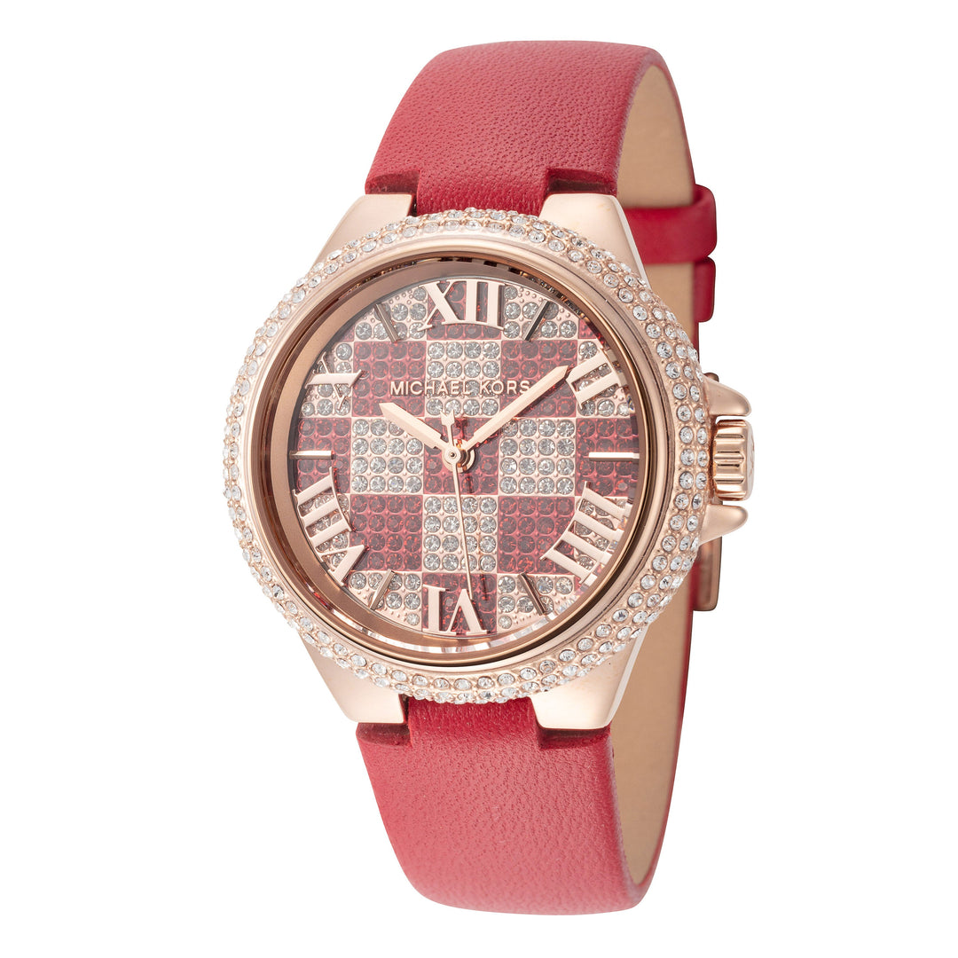 Camille 33mm / Crystal Pave / Red | Crystal Pave Dial
