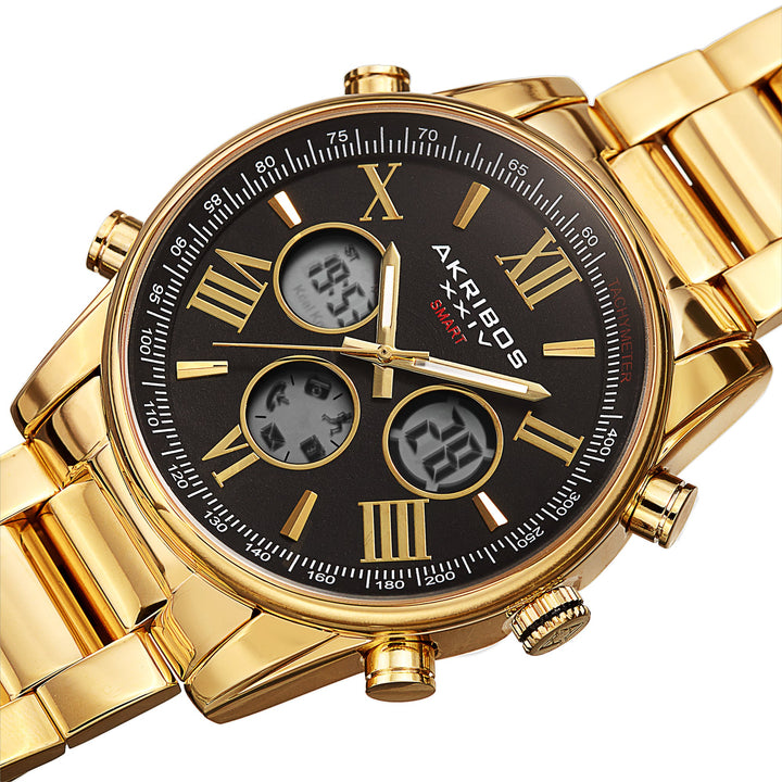 AK1095YGBK-Sport Gold/Stainless Steel | Black Dial