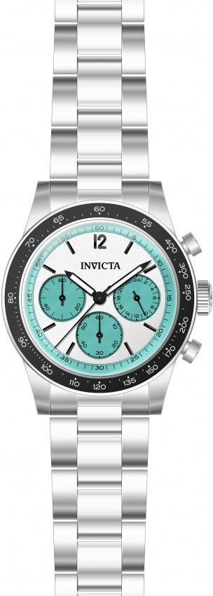 Speedway Chronograph Silver-Tone And Turquoise Dial / Stainless Steel Bracelet T