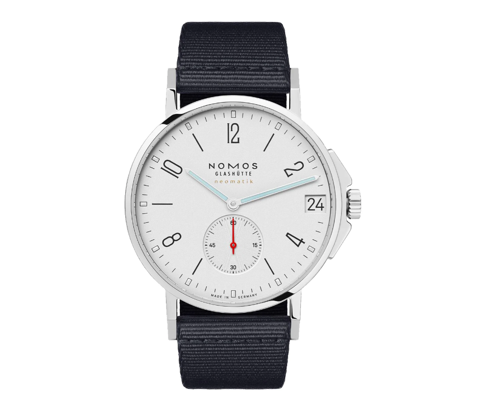 Ahoi Neomatik 38 Date White Dial / Navy Blue Textile Strap Cream White Dial