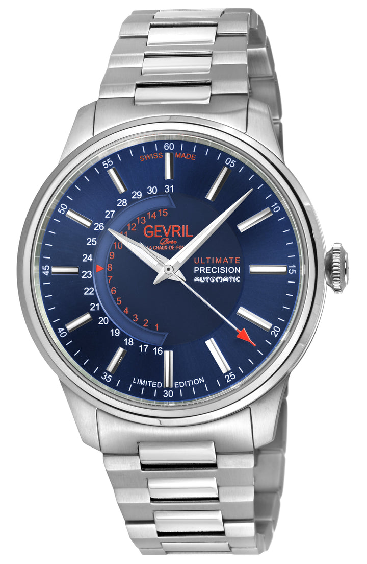Guggenheim Sellita SW 220custom date wheel, SS case, Blue dial, SS Bracelet | Bl