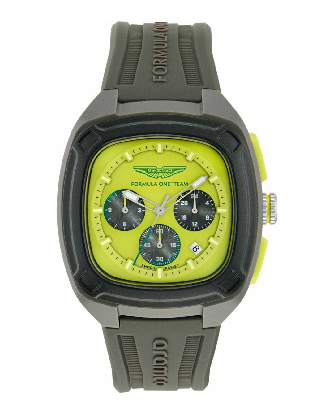 OVR Grey/Light Green Dial/gray Silicone Strap Light Green Dial