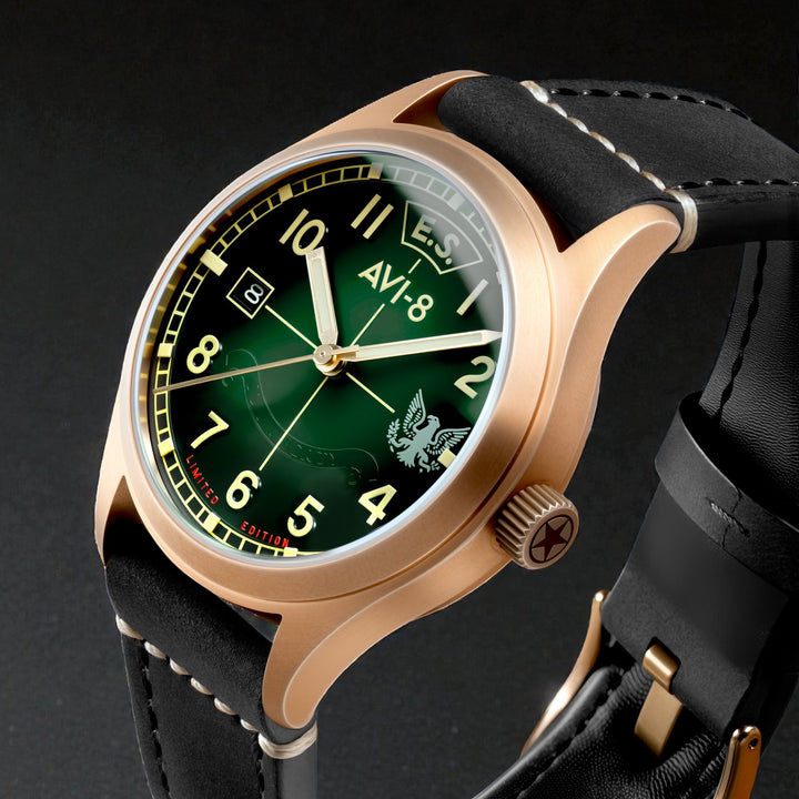 Flyboy Eagle Squadron Automatic Bronze 85th Limited Edition Brown / Genuine Leat