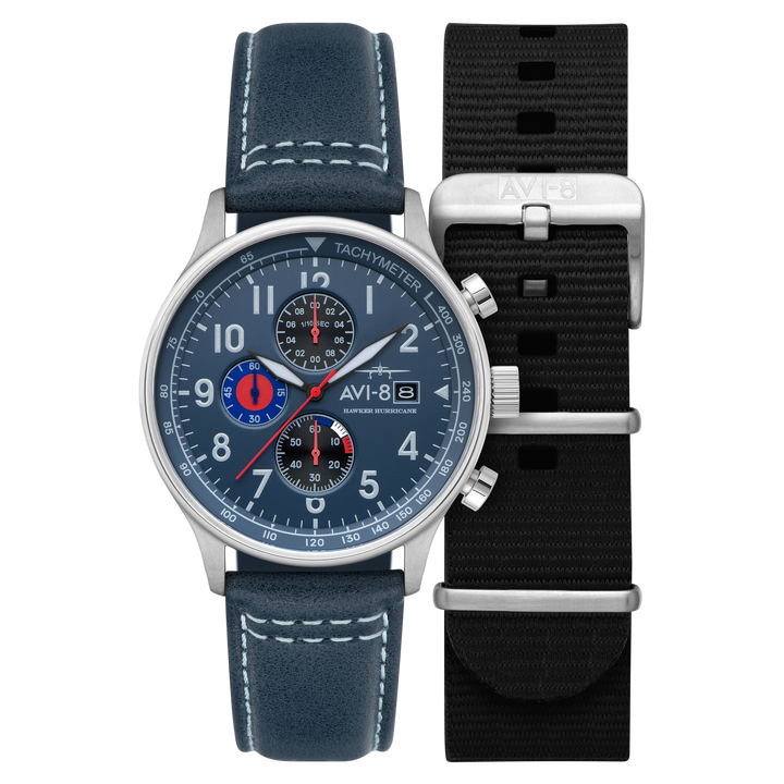 Classic Chronograph Blue / Leather Blue Dial