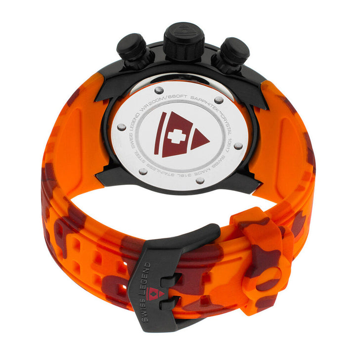 Lionpulse Chronograph Black & Orange / Rubber | Black Dial
