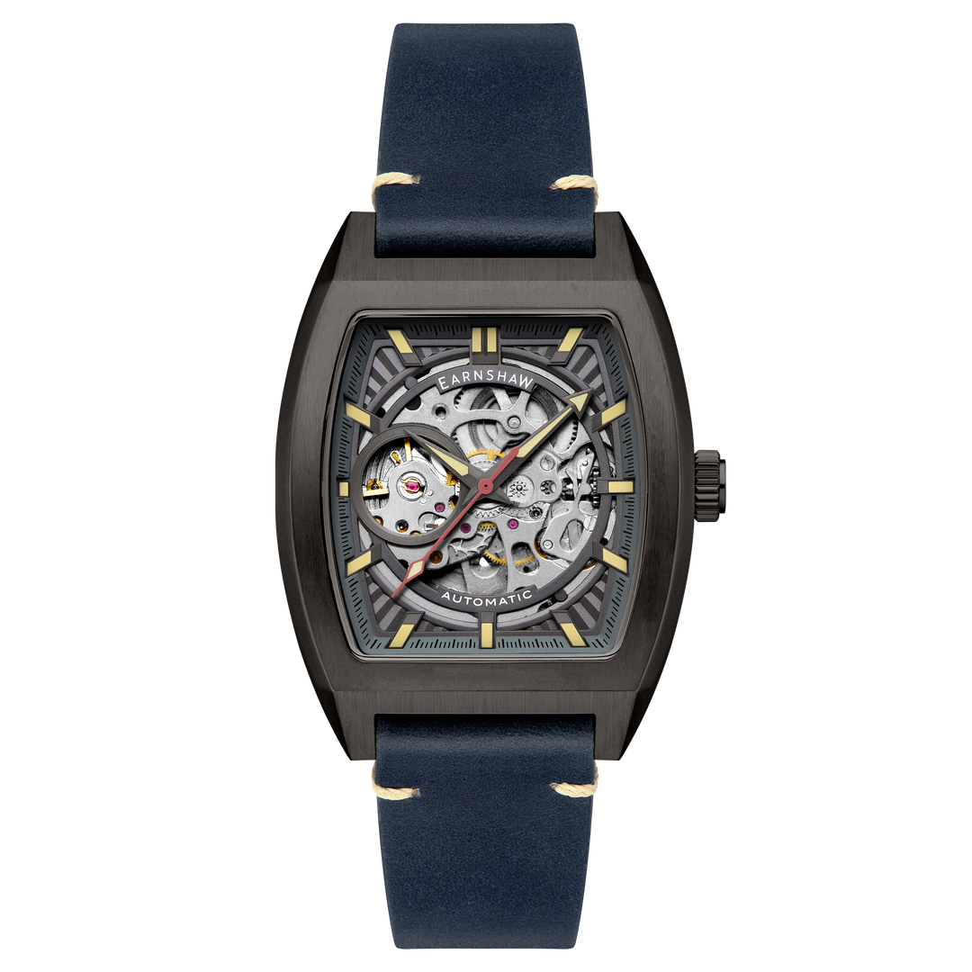 Heritage Wellington Skeleton Automatic Grey / Genuine Leather Grey Dial