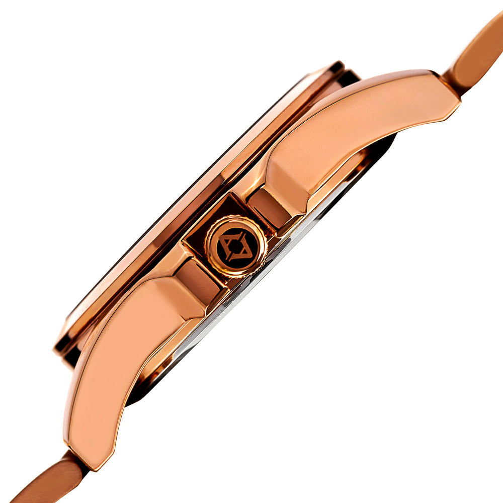 Casual-AK948RGBR Rose Gold/Stainless Steel | Brown Dial
