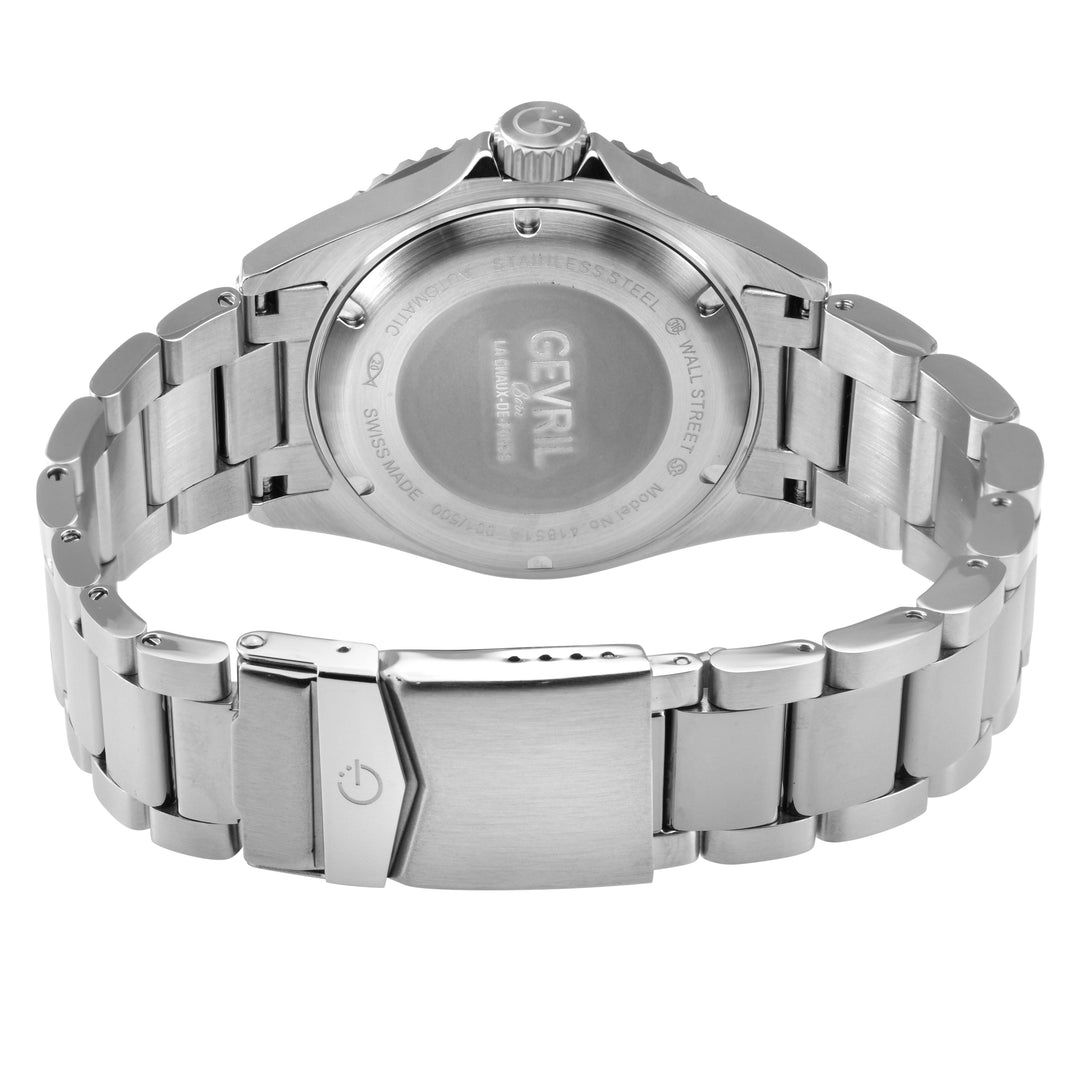 Wall Street Gevril Swiss Made SW200-1 Steel Rotating Blue Ceramic Bezel , 316L c