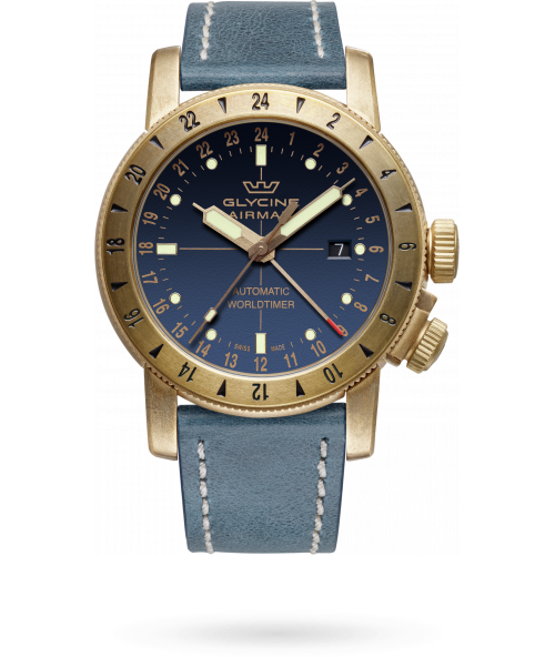 Airman Contemporary Bronze GMT 44mm / Blue / Blue Blue Dial