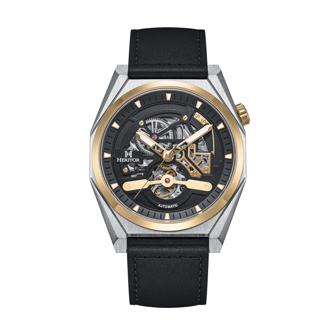 Amadeus Skeleton Watch Black / Gold | Black Dial