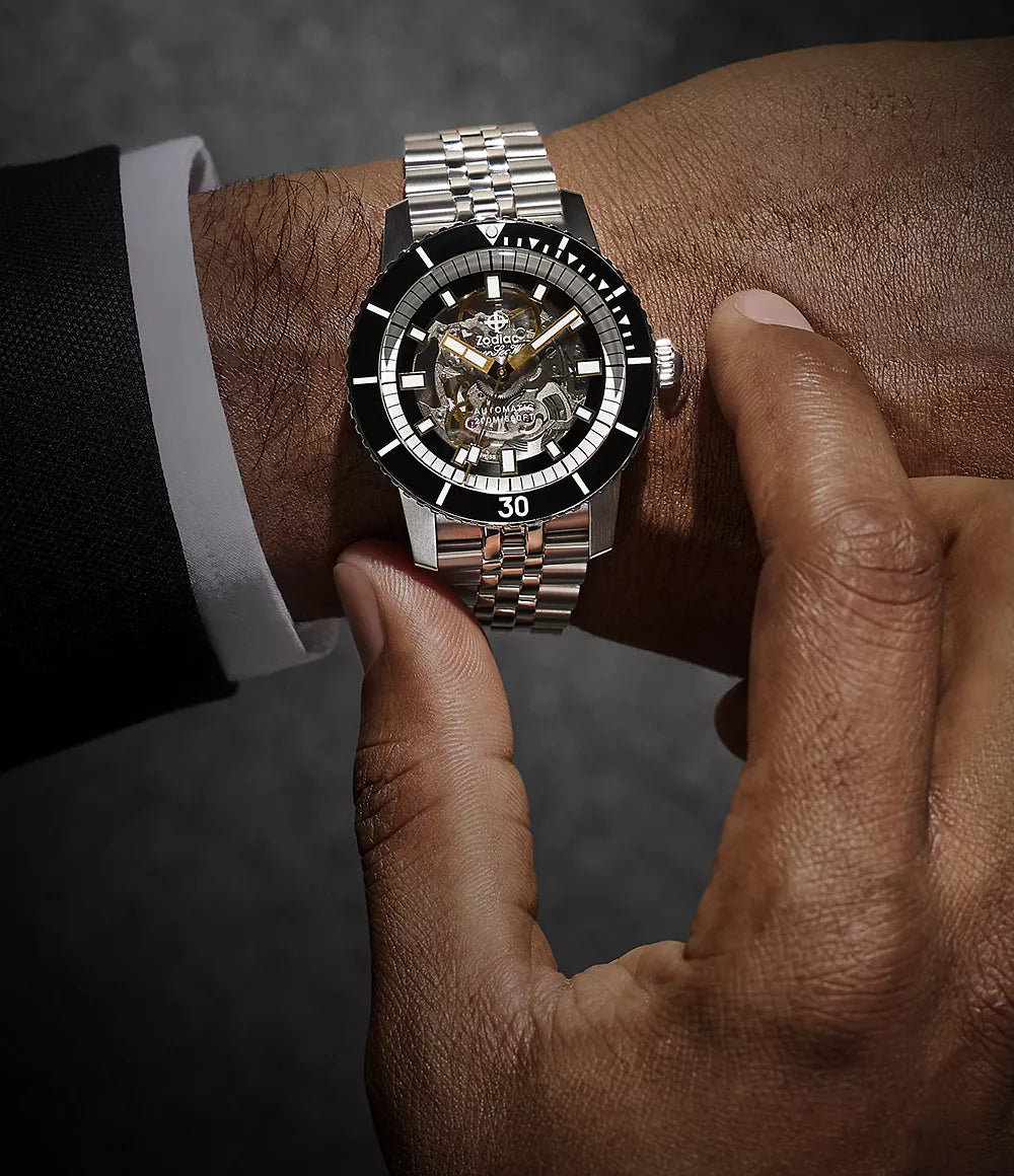 SEA WOLF COMPRESSION Stainless Steel Watch | Transparent Dial