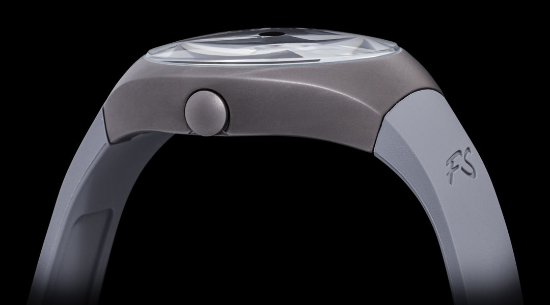 Frank Stephenson's Cosmos Series Gray Case, Black Dial, Gray Strap | Black Dial