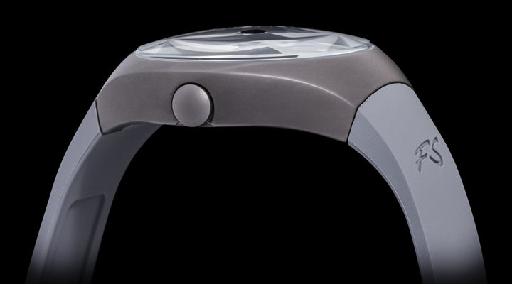 Frank Stephenson's Cosmos Series Gray Case, Black Dial, Gray Strap | Black Dial