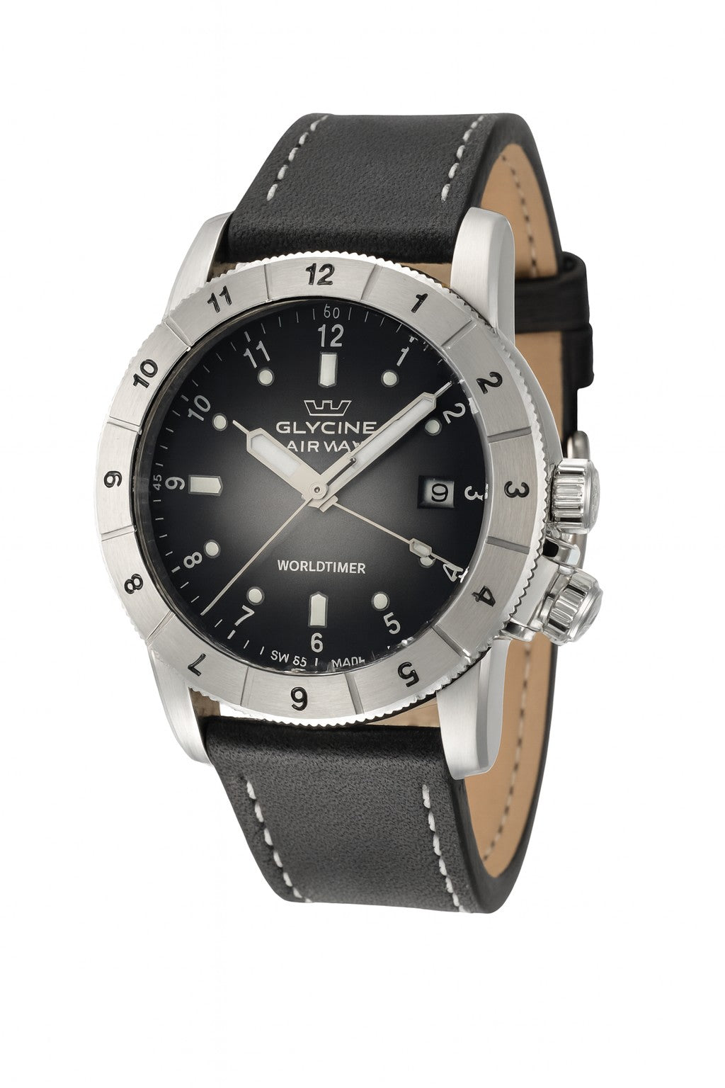 Airman Worldtimer 42mm / Black and Grey / Black | Black and Grey Dial