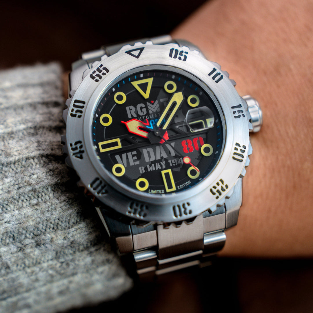 OHIO AUTOMATIC VE-DAY 80TH LIMITED EDITION BLACK / STAINLESS STEEL | Black Dial